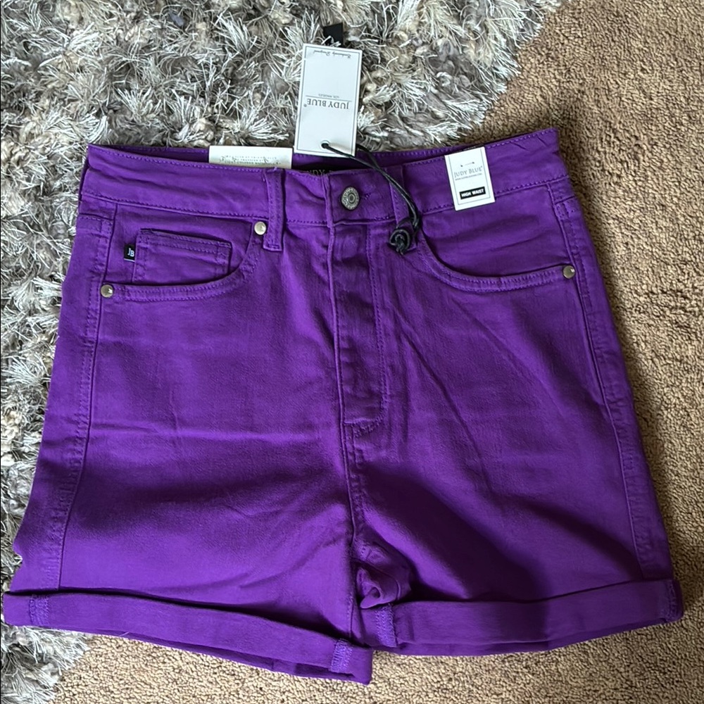 Judy Blue High Waist Purple Denim Shorts